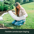Beuta Landscape Edging | Garden Edging Border | Faux Stone Blocks for Lawn Edging, Flower Beds & Yard Edging – 10 Pack | Each Section Has 6 Blocks 48" L x 4" W x 6.5" H | 20 Spikes | Limewash