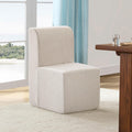 Upholstered Dining Chair, Modern Linen Fabric Dining Room Chair with Mid Backrest and Padded Seat Cushion, Accent Armless Kitchen Side Chair for Dining Room, Living Room, Reading Room, Bedroom