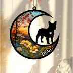 Personalized Dog Memorial, Custom Name French Bulldog-Frenchie Dog Christmas Ornament with Name, Custom Breeds, Pet Loss Light Catcher, Gifts for Lovers Loss of Pet Sympathy on Mothers Day Christmas