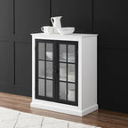 Crosley Furniture Cecily Stackable Pantry Storage Cabinet with Shelves, Kitchen, Dining, or Laundry Room, White/Matte Black