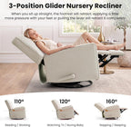 Harkawon Swivel Rocker Recliner Chair, Glider Rocker Recliner, Beige