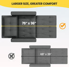 Yaheetech Convertible Futon Sofa Bed 3-in-1 Sleeper Chair Bed Tufted Couch with Adjustable Backrest, 2 USB Ports for Living Room Bedroom Small Space, Dark Gray
