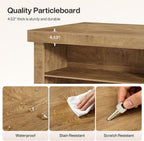 Tribesigns 55" Kitchen Island with Storage & Seating (Natural Brown | Farmhouse Wooden Island with Stationary Worktop, Open Shelves, and Legroom, Dining Prep Station for Home Kitchen