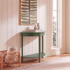 SAFAVIEH Furniture - Tinsley Half-Round Console Table - Dusty Green - Solid Wood - Farmhouse Demilune Design - Ideal for Entryway, Hallway, Living Room, 28" W x 11.75" D x 28" H (CNS5723G)