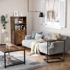 VASAGLE Set of 2 C Shape End Tables, Small Coffee Tables for Couch Or Sofa, Industrial Side Tables in Living Room, Bedroom, 13.8 x 21.7 x 26 Inches, Rustic Brown and Black UZH2504037