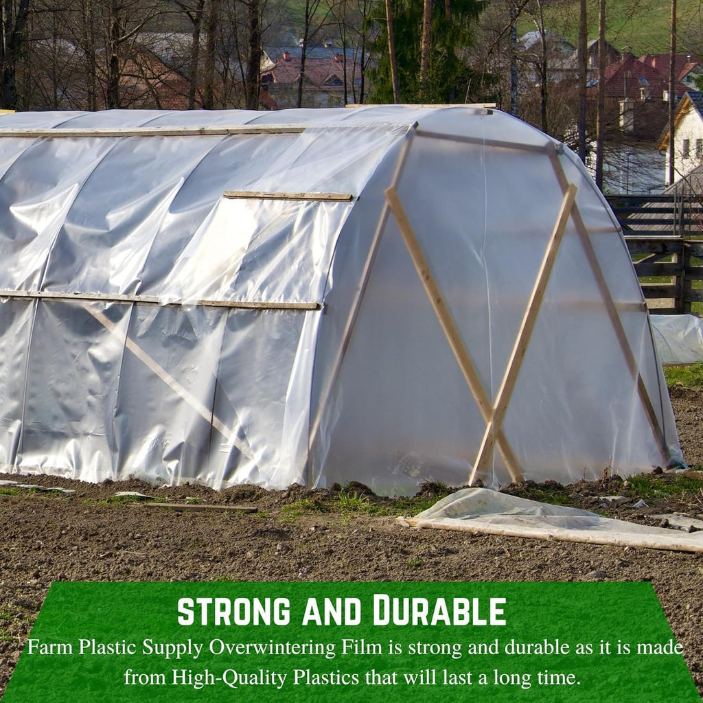 Farm Plastic Supply - Protective Clear Overwintering Plastic Film - Overwintering Film, 6 Mil Clear Plastic Film, Greenhouse Plastic, Durable Plastic Sheeting (4 Mil 12' x 100')
