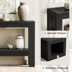 LITTLE TREE 63-Inch Black Console Table for Entryway, Narrow Long Wooden Entry Table for Living Room, Hallway, Sofa, Entrance, Foyer, Behind Couch with 2-Tier Storage Shelves