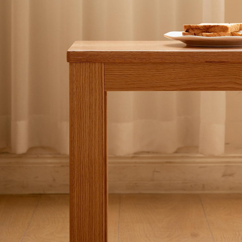 GDFStudio 39.37" Solid Oak Wood Dining Bench, Rectangular Wooden Bench Seating for Dining Room, Entryway, Bedroom, Living Room, Natural