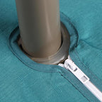 Outdoor Tablecloth Wrinkle-Free Stain Resistant Waterproof Polyester Fabric Table Cover with Zipper Umbrella Hole for Picnic/Party/Dinner/Patio Garden(60inch Round,Zippered,Teal)