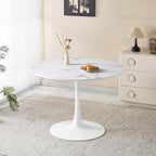 Mid-Century Round Tulip Table, 42" Tulip Dining Table with Sturdy Pedestal Base, Ideal for Kitchen, Small Spaces, Office and Cafe