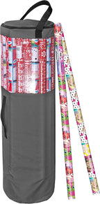 Wrapping Paper Storage Bag | Wrapping Paper Organizer Under Bed for Storing Multiple Rolls of Gift Wrap, 42” Length Container Constructed of Durable 600D Oxford Material (Gray)