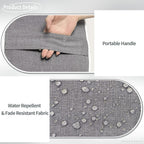 Indoor/Outdoor Inflatable Ottoman D21 x H9 inch, Round Footstool Inflatable Foot Rest Ottoman with Handle, Portable Pouf for Patio, Garden, Camping, Home, Textured Gray