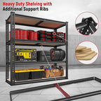 REIBII 40" W Garage Shelving 2000LBS Storage Shelves Adjustable Metal Shelving 4 Tier Metal Shelves Pantry Shelf for Closet Basement Kitchen 40" W x 19.7''D x 60''H