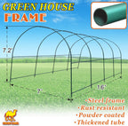 Strong Camel Greenhouse Replacement Frame for 16' X 7' X 7' Larger Hot Garden House , Support Arch Frame Climbing Plants/Flowers/Vegetables (16' X 7' X 7')