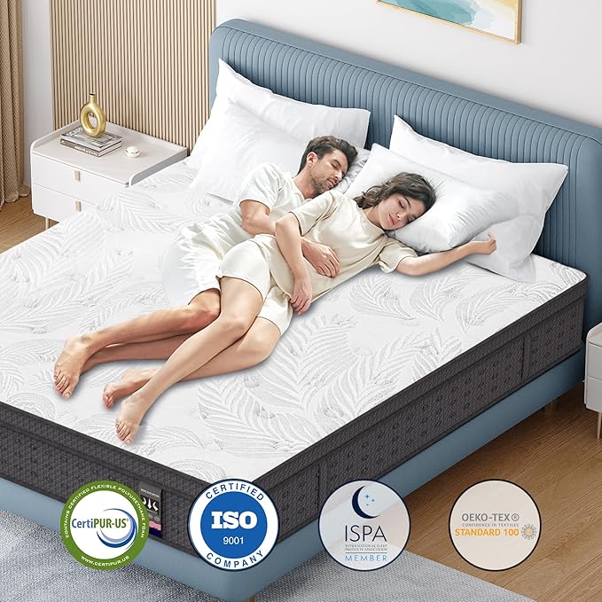California King Mattress 14 Inch,Memory Foam Mattress with Pocket Spring, Soft & Comfortable Medium Plush, Motion Isolation, CertiPUR-US Certified (84"*72"*14")