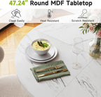 ONBRILL Round Dining Room Table, 47.24 Inch Kitchen Table for 4