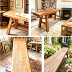 Farmhouse Indoor Wooden Living Room Dining Bench, Asian Natural Wood Kitchen Entryway Benc with Armless Design and Short Height, Solid Wood Shoe Bench Entryway Benches (47.2 * 10.2 * 17.7)