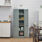 Freestanding Pantry Cabinet with 4 Adjustable Shelves for Kitchen | Space-Saving Furniture-Style Design, Durable Steel Construction