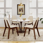 GOFLAME Upholstered Dining Chairs Set of 2, Mid-Century Modern Kitchen Chairs with Padded Seat, Ergonomic Curved Backrest, Rubber Wood Legs, Accent Side Chairs for Dining Room, Living Room, Study