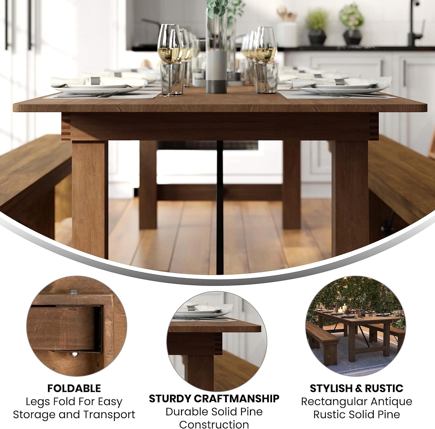 Flash Furniture Hercules 108x40 in Folding Table