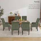 adochr Upholstered Fabric Accent Dining Chair, Arm Dining Chair with Elegant Tufted Club for Dining Room Kitchen Room, Green