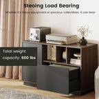 ModernMate 39" File Cabinet with Drawer, Office Storage Cabinet with Door | Home Office Printer Stand with Storage & Adjustable Shelves for Living Room, Entryway, Black Walnut