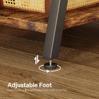 SIde Table with Charging Station, Small End Tables with Lucky 7 Metal Shape, 3-Tier Nightstand with Outlets and USB Ports, Adjustable Leveling Feet, Side Table for Living Room, Bedroom (Rustic Brown)