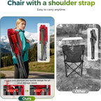 ALPHA CAMP Oversized Folding Camping Chairs for Adults High Backrest Heavy Duty Lawn Chairs Support 500 LBS Portable Camp Chairs with Cup Holders Large Side Pocket Outdoor Chair