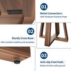 Garvee 47" Round Dining Table, Walnut Brown | For 4-6 People, Modern Circle Design, Wooden Cross Pedestal Base, For Living Room, Kitchen