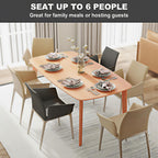HOMCOM Solid Wood Dining Table for 6 People, 59" Long Rustic Rectangular Kitchen Table with Large Tabletop for Dining Room, Natural