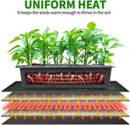 Seedling Heat Mat with Built-in Temperature Controller (2 Pack), 10" x 20.75" Plant Heating Pad with Thermostat for Indoor Seed Starting Germination Hydroponics Waterproof
