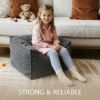 Square Boucle Pouf Ottoman Footrest, Soft & Lightweight Footstool with Foam Filling for Living Room & Bedroom, Laid-Back Lounge Style