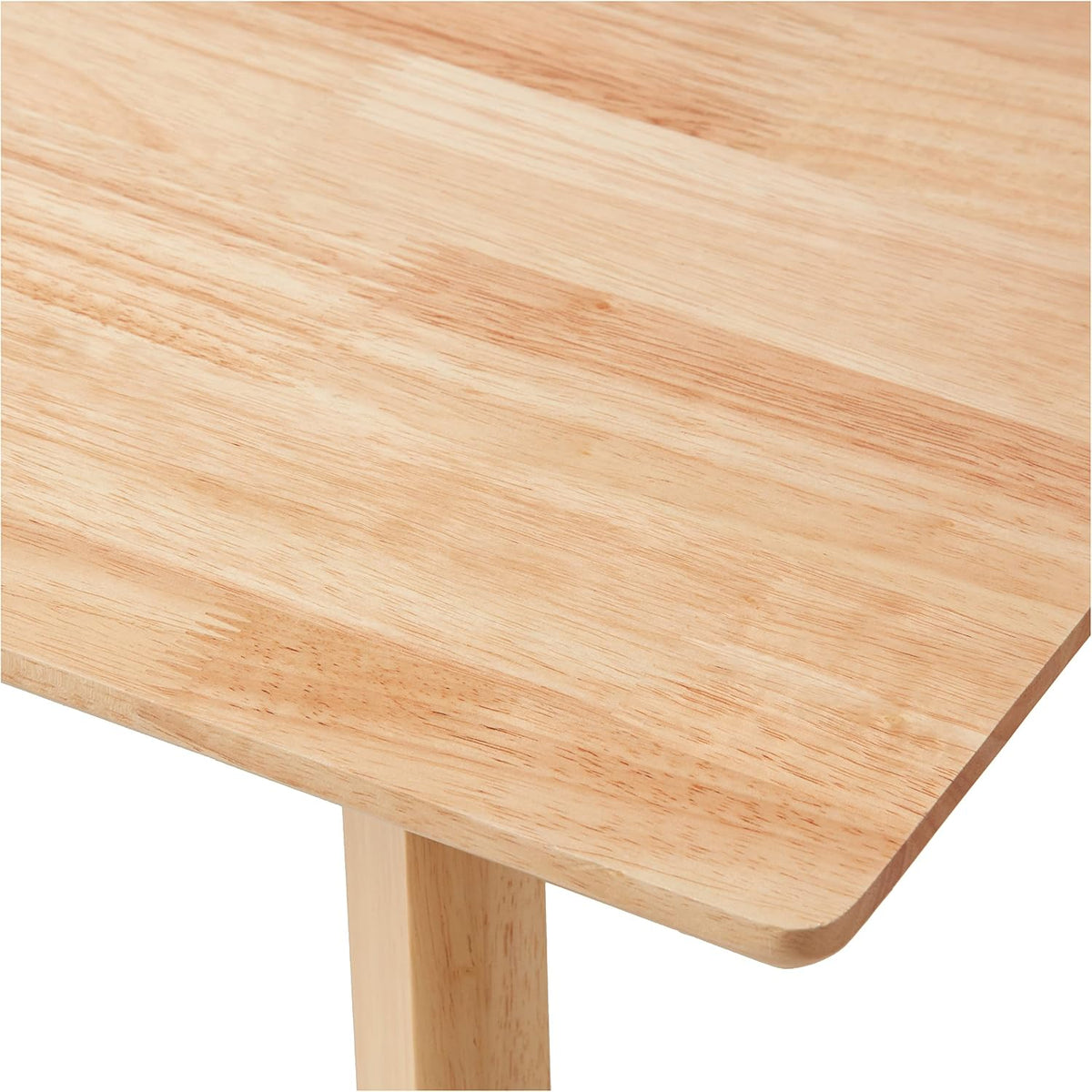 Amazon Basics Certified Sturdy Solid Wood Rectangular Dining Table, Easy Assembly, Kitchen Table, 29.5" D x 47.2" W x 29.5" H, Natural Wood