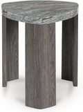 Signature Design by Ashley Surmour Contemporary End Table with Faux Marble Top, Gray & Light Brown