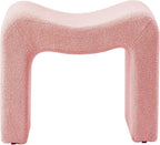 Vanity Stool Foot Rest Small Footstool Ottoman Chair Seating Backless Modern Teddy Velvet Ottoman for Makeup Room Living Room Bedroom Entryway,(Single 1) Pink