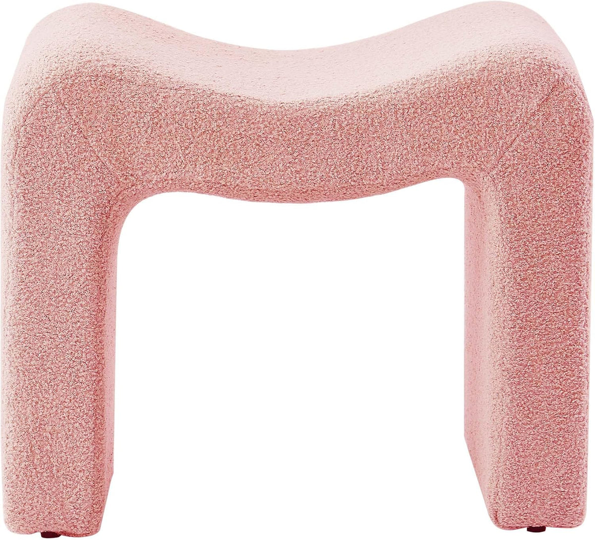 Vanity Stool Foot Rest Small Footstool Ottoman Chair Seating Backless Modern Teddy Velvet Ottoman for Makeup Room Living Room Bedroom Entryway,(Single 1) Pink