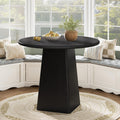 Tribesigns 31.5-Inch Round Dining Room Table for 2-4, Farmhouse Small Kitchen Dinner Table with Square Base for Dining Room Living Room, Black