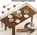 Giantex Extendable Dining Table for 4/6/8, 47"-62" Farmhouse Kitchen Table, Space-Saving Transformer Table for Dinette, Home Office, Living Room, Small Space (Rustic Brown)
