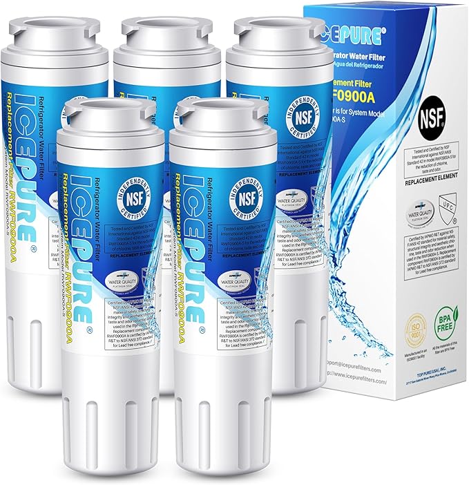 ICEPURE UKF8001 Replacement Refrigerator Water Filter For Maytag UKF8001, UKF8001AXX, Whirlpool 4396395, EDR4RXD1, 469006, EveryDrop Filter 4, RWF0900A, 5PACK