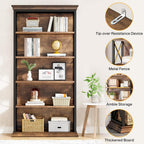 Tribesigns 6-Tier Bookcase, 71 Inches Industrial Bookshelves and Bookcase