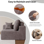 109" Modular Sectional Sofa with Ottoman - L Shaped Oversized Deep Seat Cloud Couch for Living Room, Corduroy Fabric, No Assembly Required (Brown, 1 Ottoman)