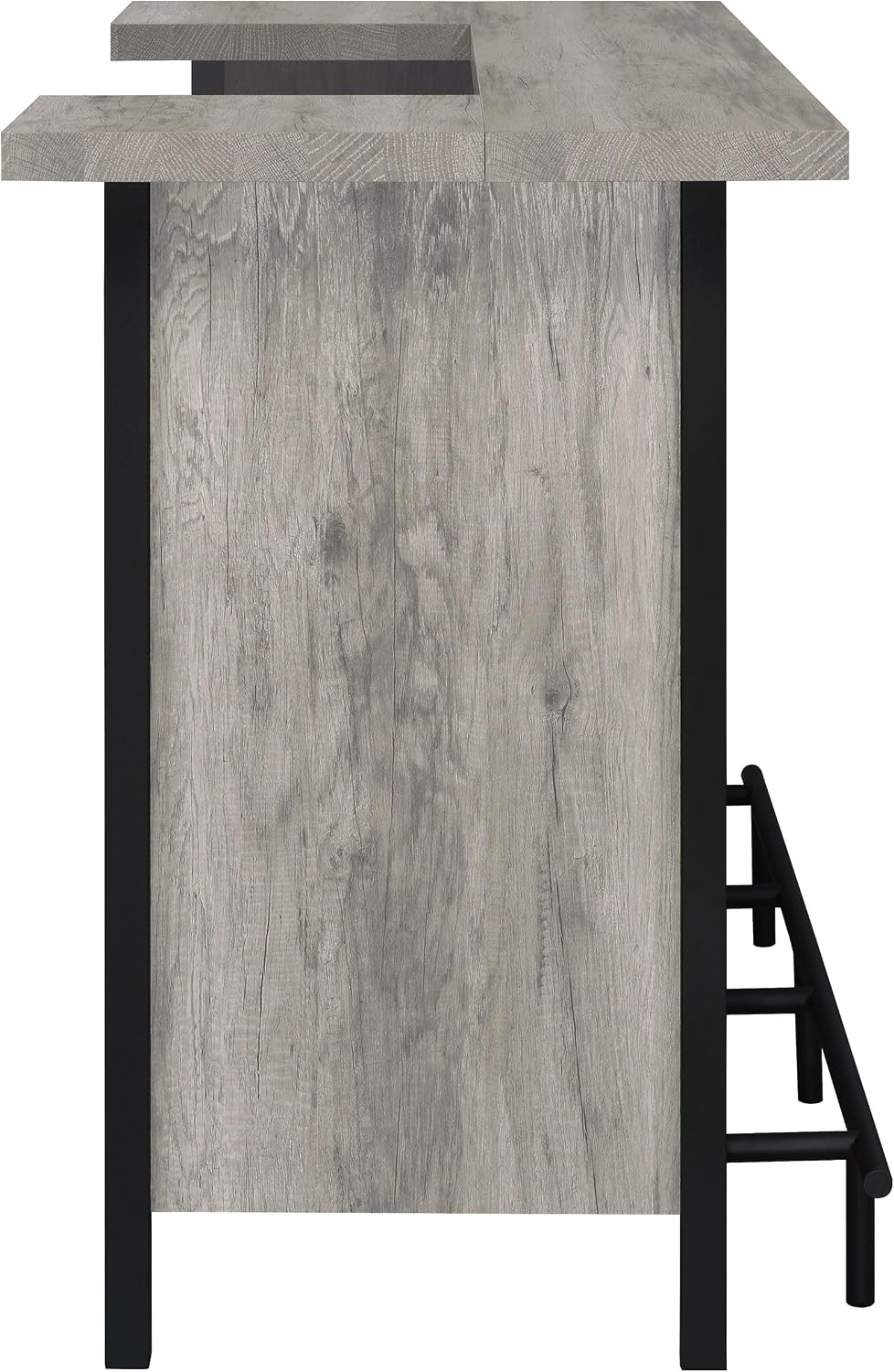 Coaster Home Furnishings - Bellemore - Wood & Metal - Bar Cabinet with Bottle Rack and Stemware Racks with Open Storage - Dining Room & Home Bar - Gray Driftwood - 182105
