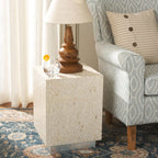 SAFAVIEH Home Collection Scarlett Natural & Silver Capiz Shell Square Accent Table (Fully Assembled)