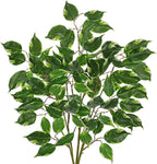 Ficus Leaves Artificial Branches 35.4" Faux Ficus Tree Branches Fake Greenery Plant Spray for Tree DIY Arch Wedding Bouquet Wreath Wall Decor - 3PCS