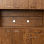 Ball & Cast 71" Pantry Cabinet,Tall Kitchen Pantry Storage Cabinet with Microwave Stand, Modern Kitchen Hutch Cabinet with 6 Doors,1 Drawer & Open Shelves for Living Room,Dining Room,Walnut
