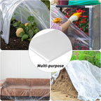 6.5x19.7Ft Clear Greenhouse Film Plastic Sheeting, Greenhouse Polyethylene Plastic Film 6 mil Thickness Replacement Cover, UV Resistant, Plant Covers Freeze Protection for Windproof Frost& Dust Proof