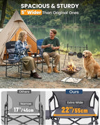 KingCamp Oversized Camping Directors Chair for Big & Tall Heavy Duty 440lbs | Folding Chair with Side Table, Padded Camp Chair Wide Seat，Anti-Sag Fabric, 50% flat fold for Outdoor Sport Lawn Fishing RV