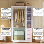 LIKIMIO Wardrobe Cabinet with Drawers and Doors for Bedroom and Guest Room