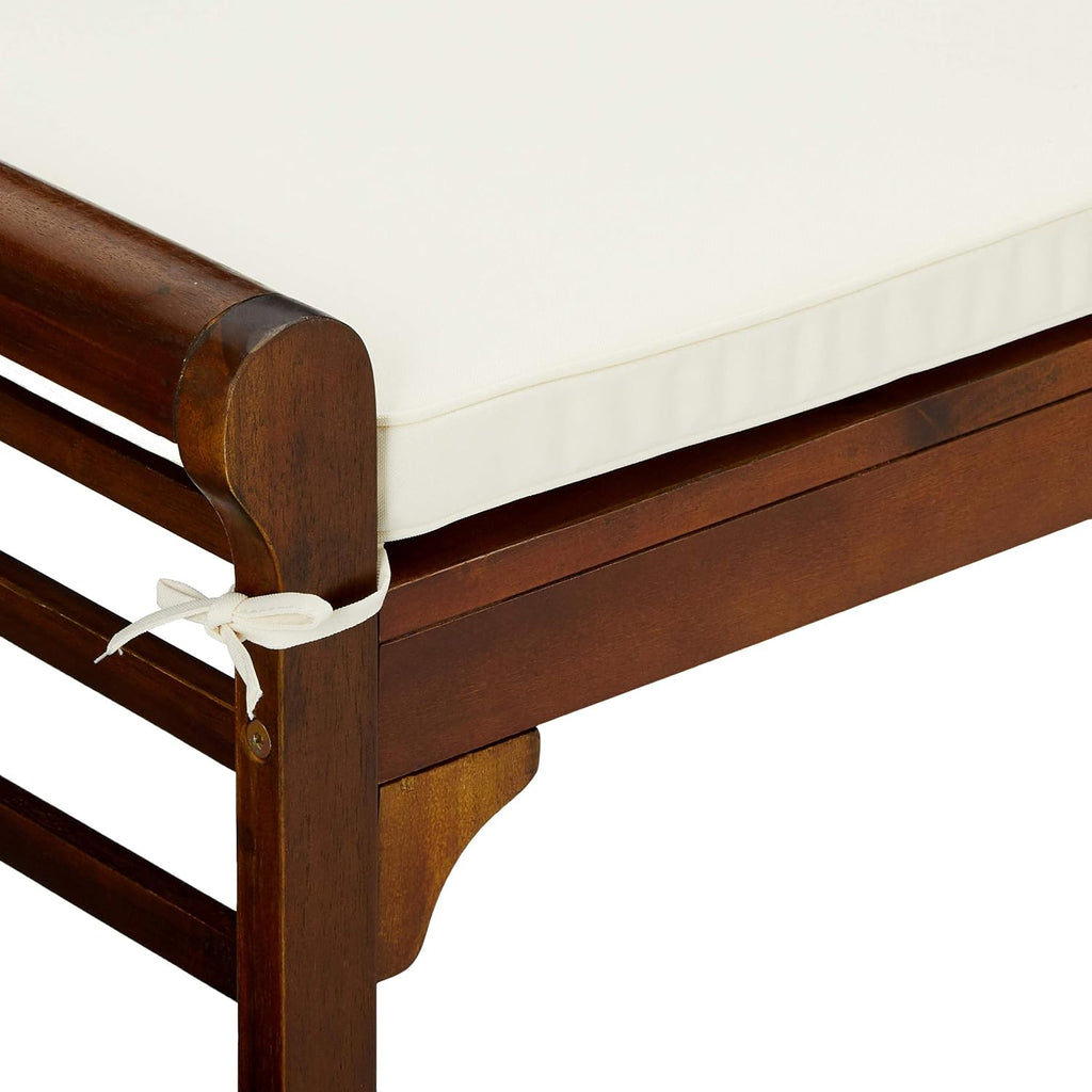 Christopher Knight Home Nelson Wood Bench with Cushion, Rich Mahogany