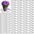 100 Packs 6 Inches Clear Plant Saucers for Indoor Outdoor Use Heavy Duty Plastic Plant Trays for Planter Bulk Flower Pot Drip Trays to Catch Water, 4 to 20 Inch